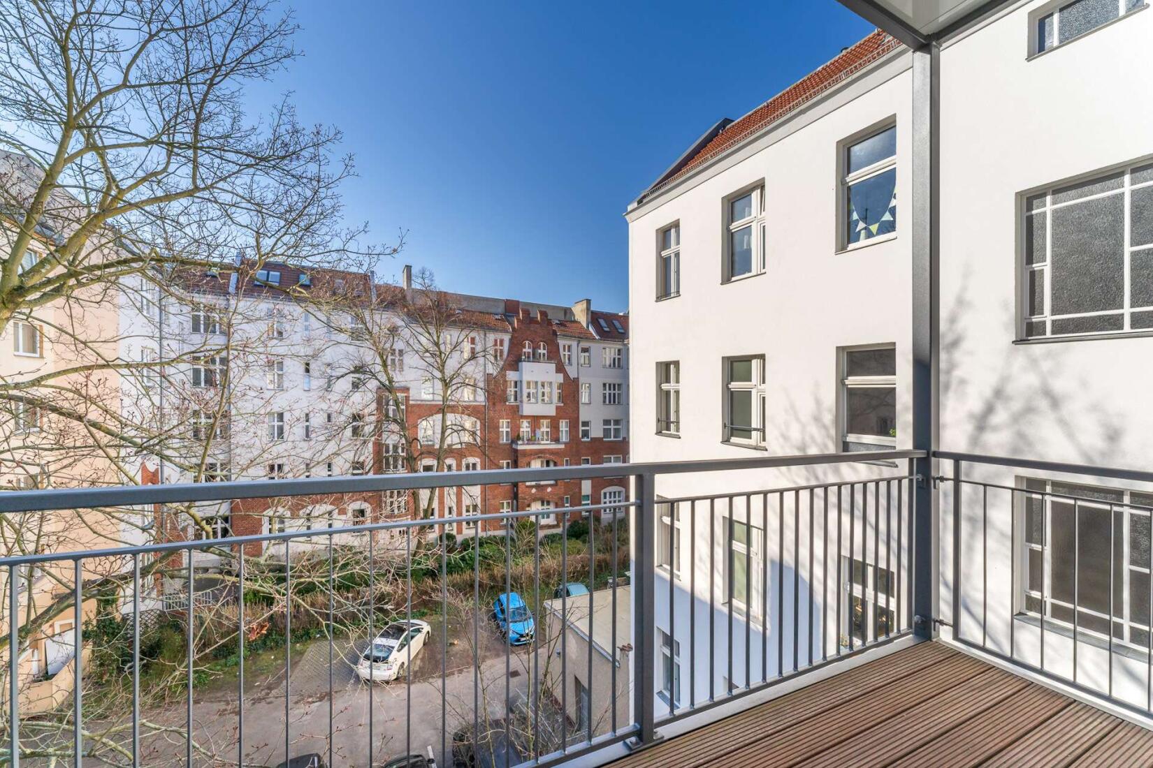 Ausblick Balkon Innenhof