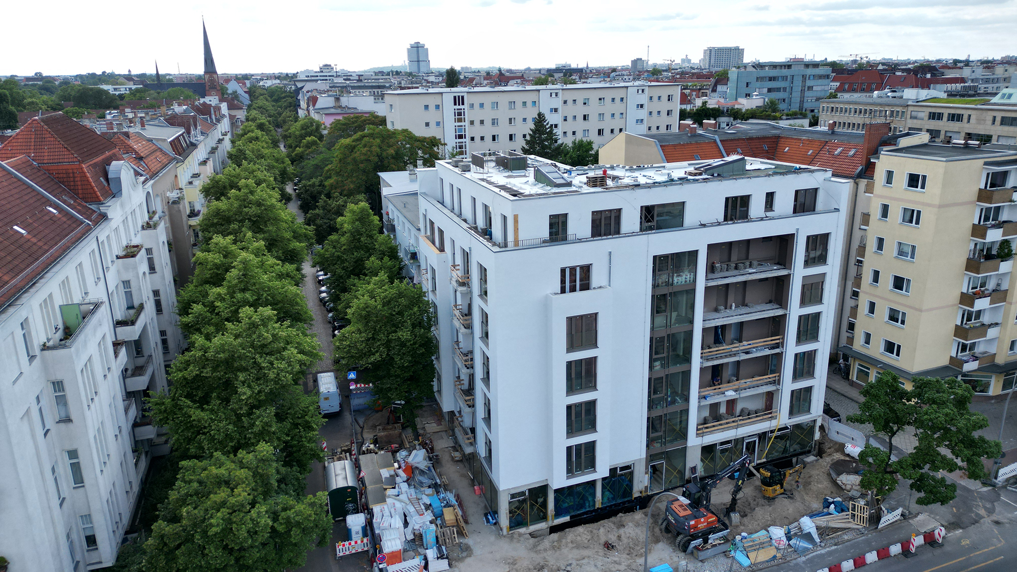 Projekt CITYAUE | Das Gerüst an der Außenfassade wurde entfernt - Stand Juni 2024